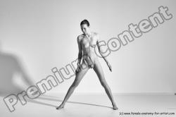 Nude Gymnastic poses Woman White Moving poses Athletic long brown Dynamic poses Pinup